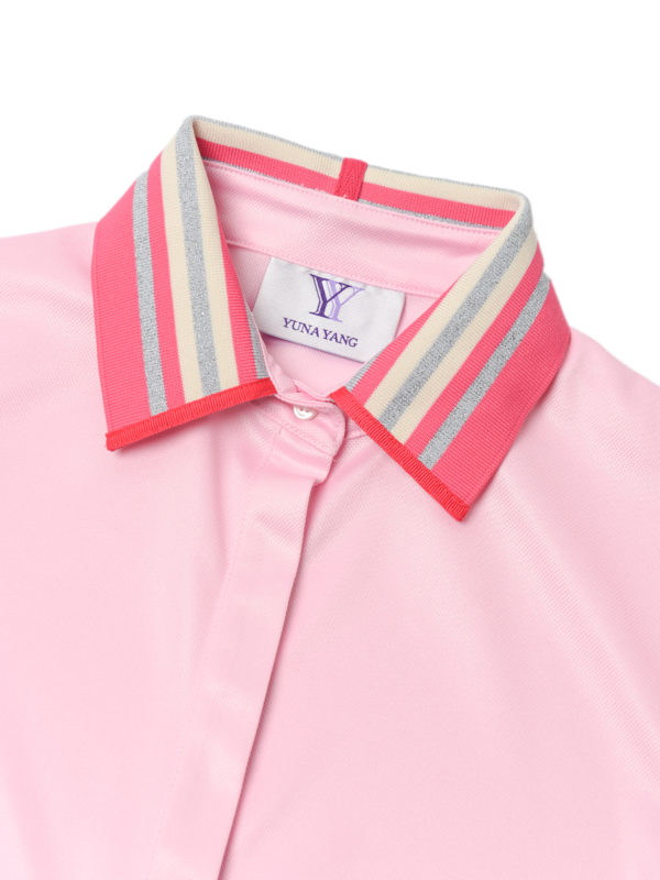 YY signature women’s baby pink short sleeve polo shirt Yuna Yang